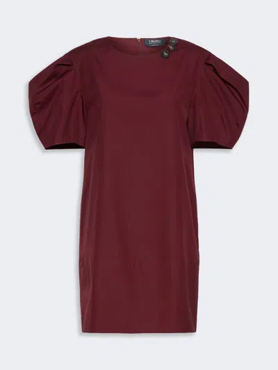 Max Mara Robe Courte En Popeline De Coton In Red