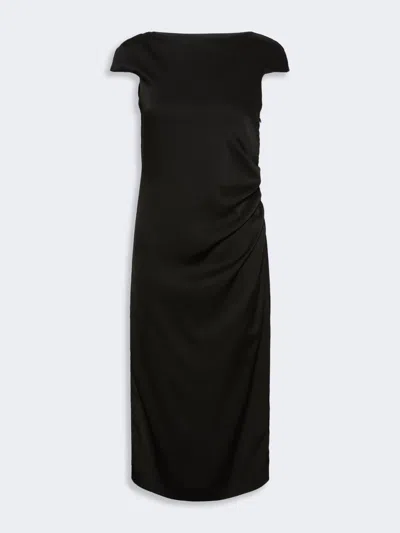 Max Mara Robe En Cady Brillant In Black