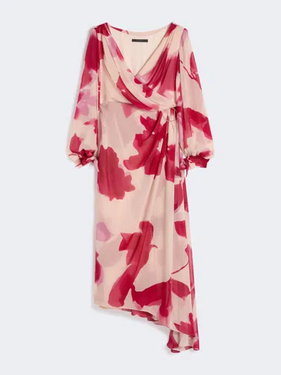 Max Mara Robe En Georgette Imprimée In Neutral