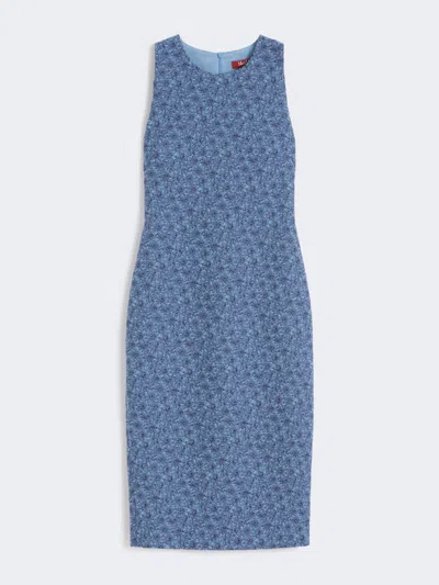 Max Mara Robe En Jacquard Cloqué In Blue