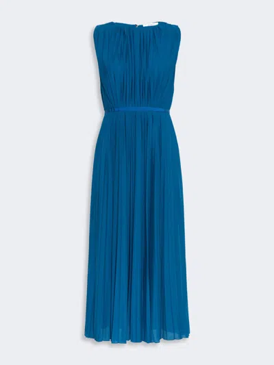 Max Mara Robe En Jersey Plissé In Blue
