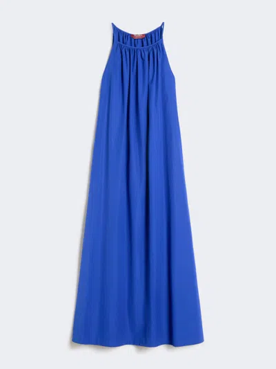 Max Mara Robe En Popeline De Coton In Blue