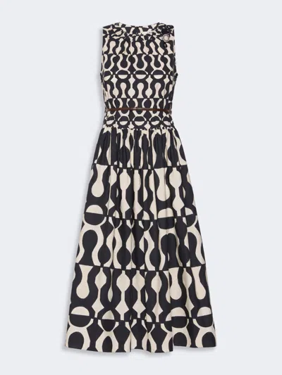 Max Mara Robe En Popeline De Coton Imprimé In Black