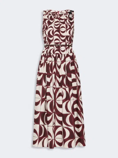 Max Mara Robe En Popeline De Coton Imprimé In Brown