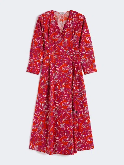 Max Mara Robe En Popeline Imprimée In Pink