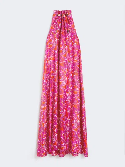 Max Mara Robe En Sergé De Soie Imprimée In Pink