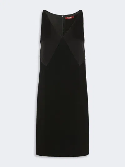 Max Mara Robe Évasée En Cady In Black