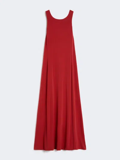 Max Mara Robe Longue En Jersey De Viscose In Red