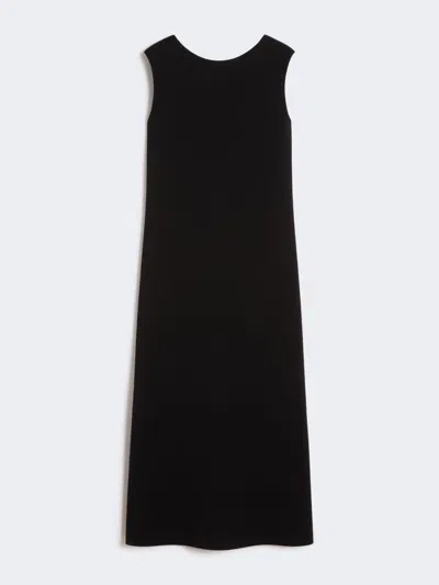 Max Mara Robe Longue En Jersey Scuba In Black