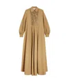 Max Mara Robe Longue En Popeline De Coton In Nude