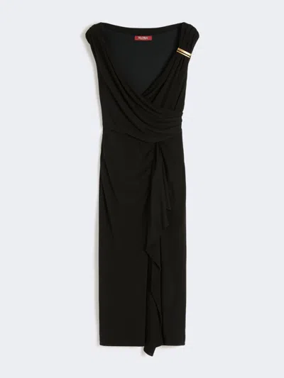 Max Mara Robe Midi En Jersey De Viscose In Black
