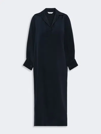 Max Mara Robe Polo En Crêpe De Chine De Soie In Black