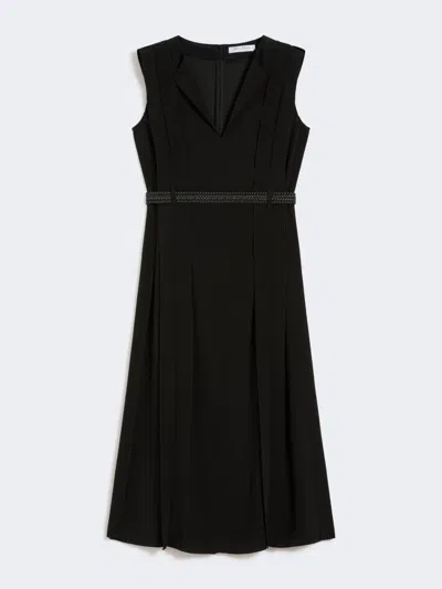 Max Mara Robe Sans Manches En Envers Satin In Black