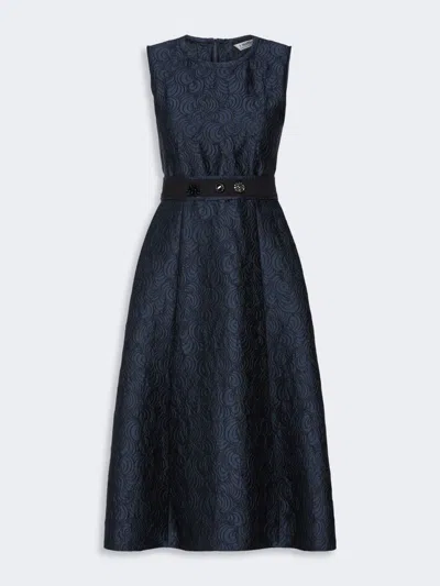 Max Mara Robe Sans Manches En Jacquard In Blue
