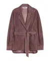 Max Mara Robe Silhouette Leather Jacket In Red