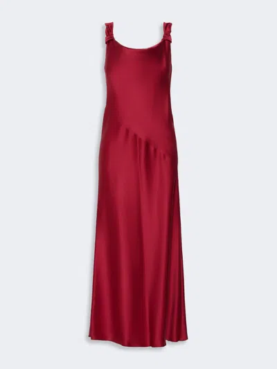Max Mara Robe Slip Dress En Envers Satin In Red
