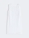 Max Mara Robe Trapèze En Jersey Macramé In White