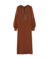 Max Mara Sansone V-neck Long-sleeved Dress In Brown