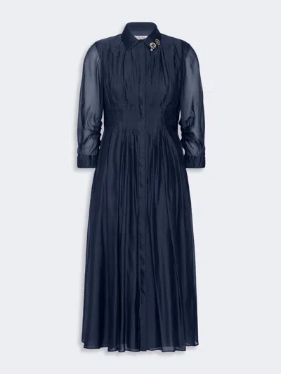 Max Mara Robe-chemise En Organza In Blue