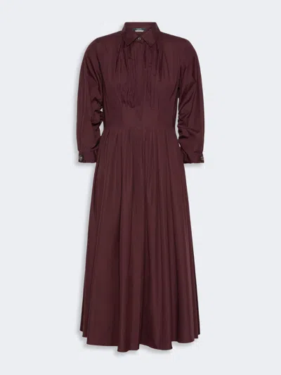 Max Mara Robe-chemise En Popeline De Coton In Burgundy