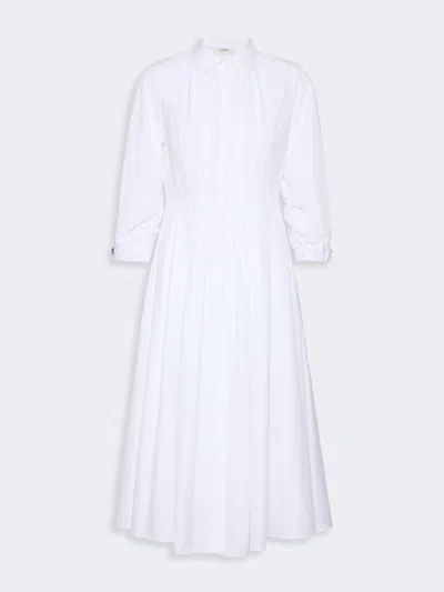 Max Mara Robe-chemise En Popeline De Coton In White