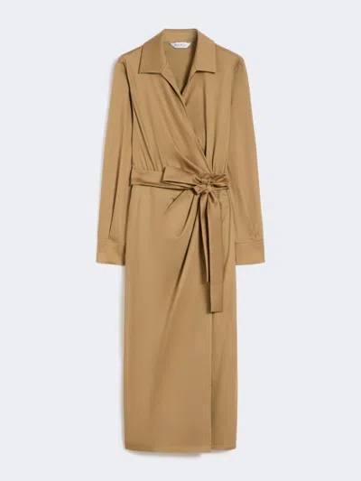 Max Mara Mxbeta Cotton-blend Poplin Midi Shirt Dress In Brown