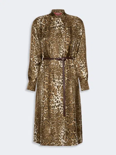 Max Mara Robe-chemise En Soie Imprimée In Multi