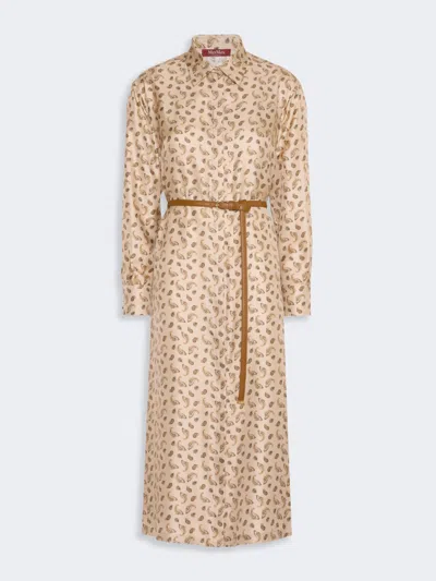 Max Mara Robe-chemise En Soie In Sand