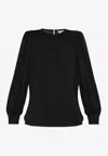 Max Mara Robina Crewneck Silk Blouse In Black