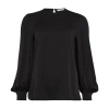 Max Mara Robinia Silk Blouse In Black