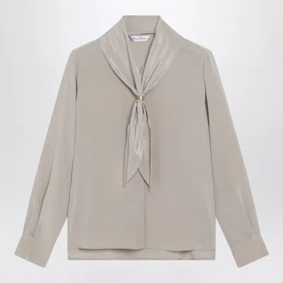 Max Mara Rock Beige Silk Blouse With Scarf