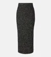Max Mara Womens White Black Rodano Ribbed Wool-blend Midi Skirt In Black