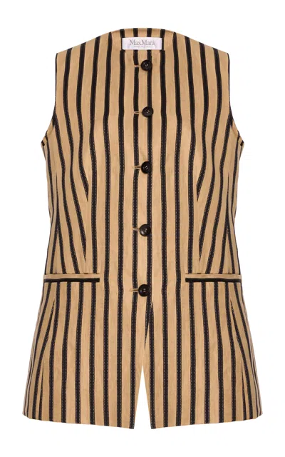 Max Mara Rodeo Linen-blend Blazer In Tan