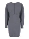 Max Mara Rodi Abito Lana Viscosa Zip Davanti In Black