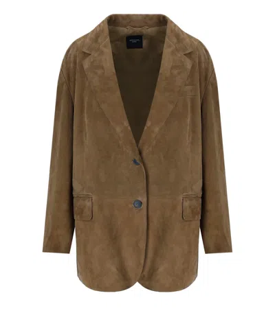 Max Mara Rolanda Beige Single-breasted Blazer In Brown