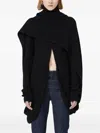 Max Mara Roll-neck Draped Knitted Top In Black