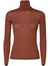 Max Mara Saluto Turtleneck Wool Sweater In Orange