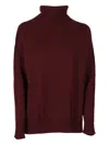 Max Mara Roll-neck Mino Top In Burgundy