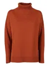 Max Mara Roll-neck Mino Top In Orange