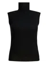 Max Mara Roll-neck Sleeveless Tank Top In Black