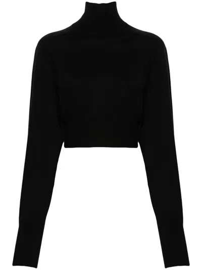 Max Mara Roll-neck Wool Jumper In Black