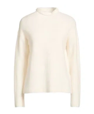 Max Mara Roll-neck Knit Top With Long Sleeves In White