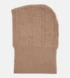 Max Mara Romana Cable-knit Cashmere Hood In Brown
