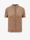 Max Mara Romania Virgin Wool Cardigan In Brown
