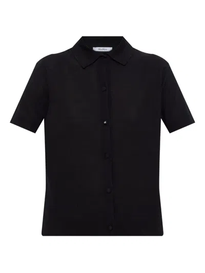 Max Mara Romania Virgin Wool Shirt In Black
