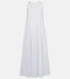 Max Mara Romea Cotton Blend Poplin Midi Dress In White