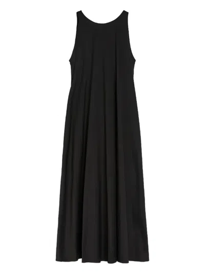 Max Mara Romea Sleeveless Tie-strap Midi Dress In Black
