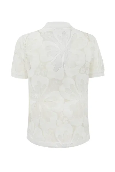 Max Mara Romeo Lace Polo Shirt In White
