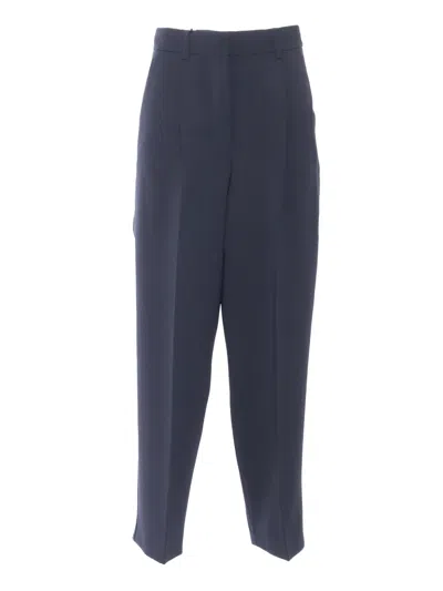 Max Mara Ronchi Navy Long Trouser In Blue
