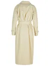 Max Mara Double-breasted Ivory Trench Coat With Belted Waist In Beige